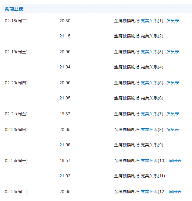 《完美关系》电视剧今晚开播