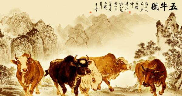 韩滉以画牛著称,这幅《五牛图》,是韩滉最为传神的一幅.