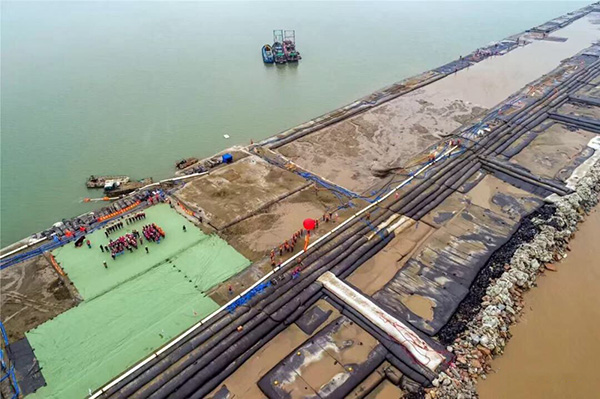 上海金山围填海项目工程合龙,总圈围面积3866亩
