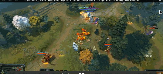 鼠大王的莱恩在天辉野区一指撕裂misery的敌法师,这被做成了dota2的