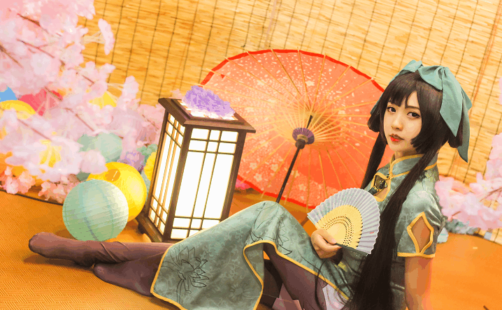 王者荣耀:孙尚香旗袍cos,没有炮的大小姐依旧气势十足!