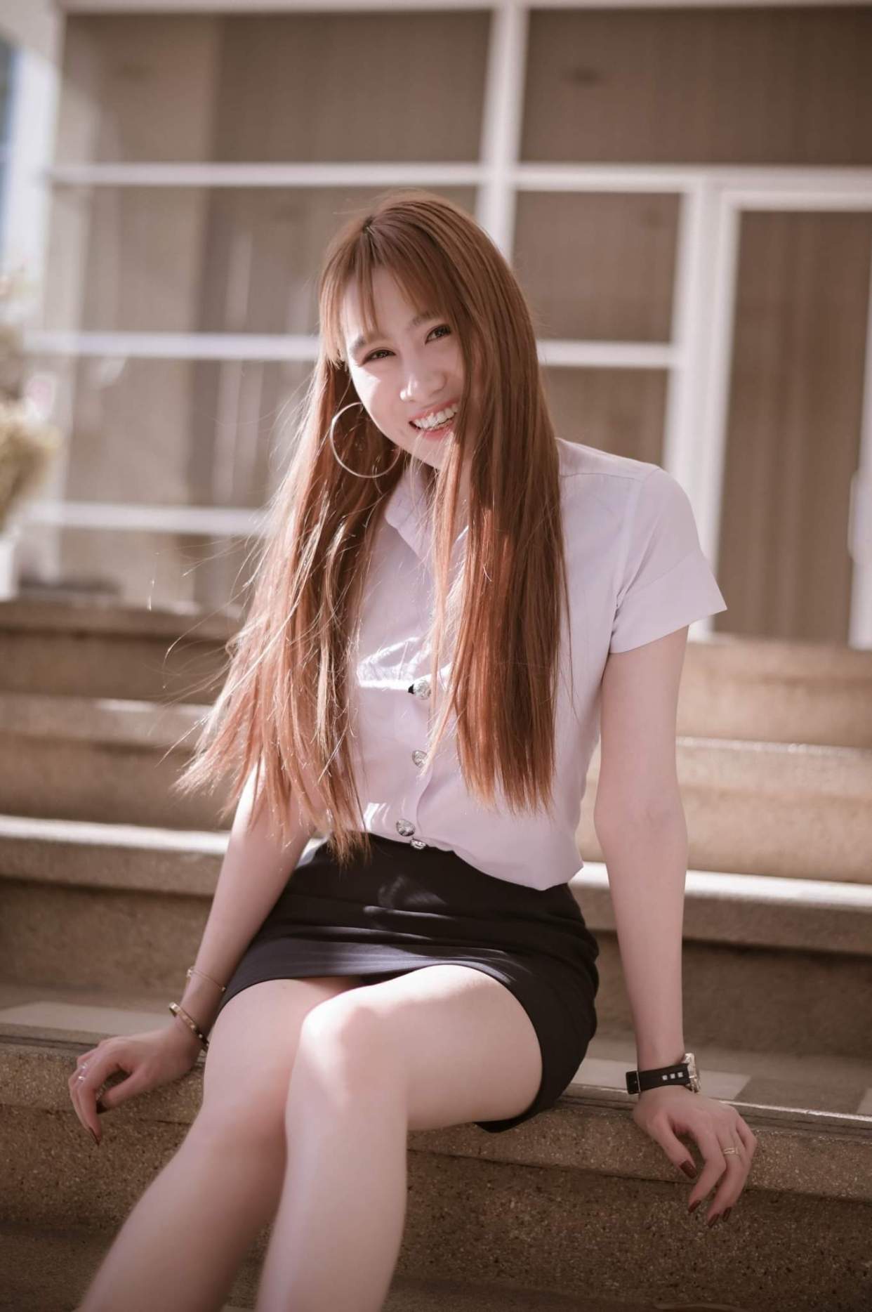 越南的高三女学生,身材高挑迷人