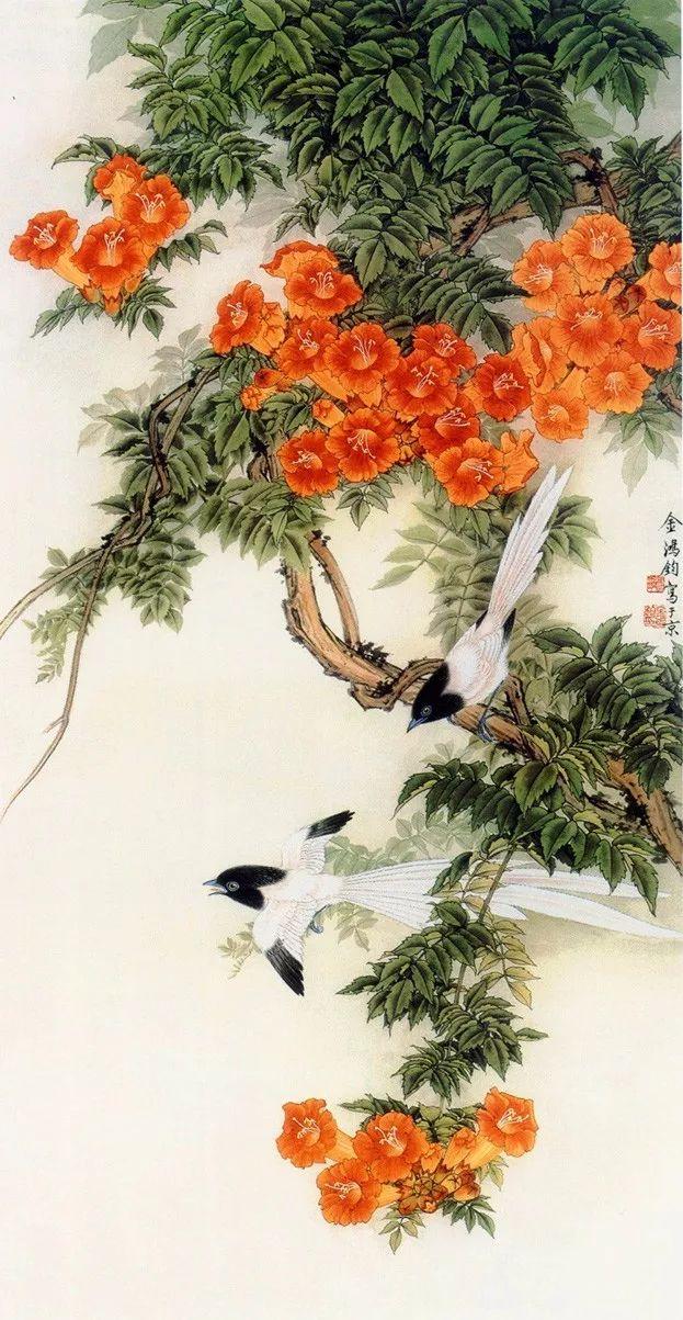 他是中国花鸟画科第一届专业人才(99幅)