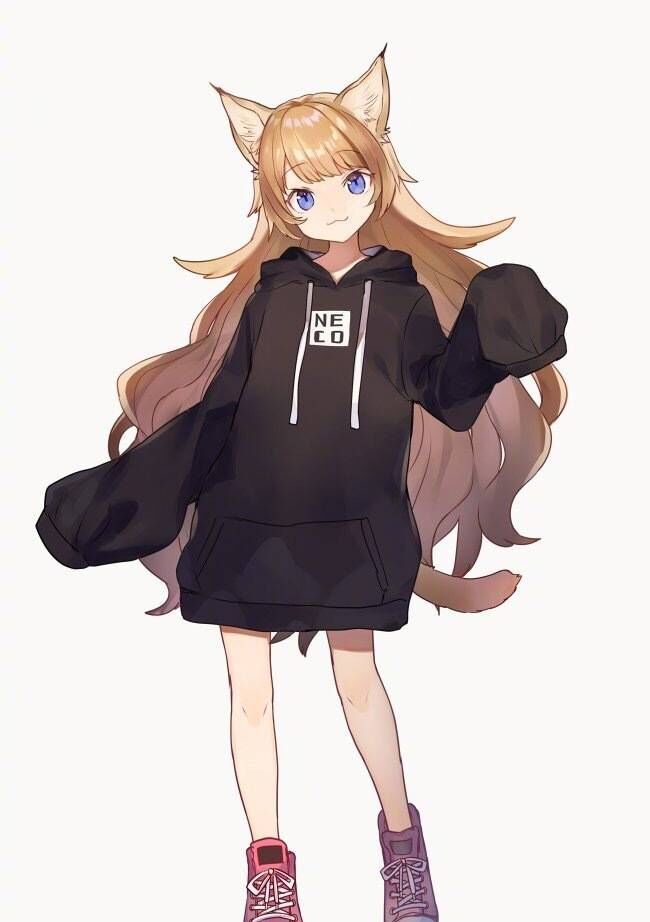 卡通绘画,服饰超好看的猫系少女插画,喜欢第七张