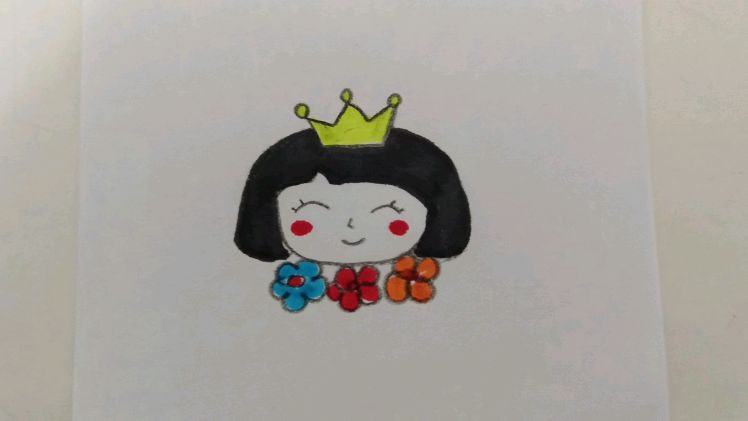 戴皇冠的小女孩 真是太可爱了 简单儿童简笔画教程 孩子画人物入门
