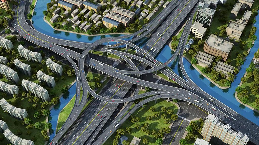 中环北虹路全互通立交效果图 来看一组现场图