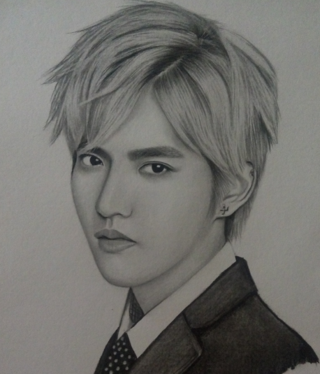 这一张吴亦凡的侧脸画像真是太像了,基本上吴亦凡面部的所有特点都