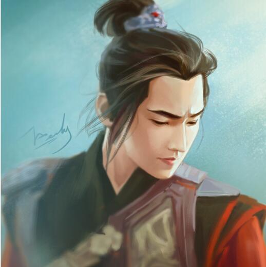 古风手绘杨洋俊美帅气壁纸:许你三生三世,不离十里桃花