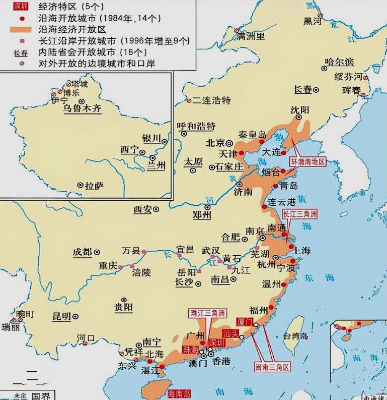 中国53个沿海城市地图图片