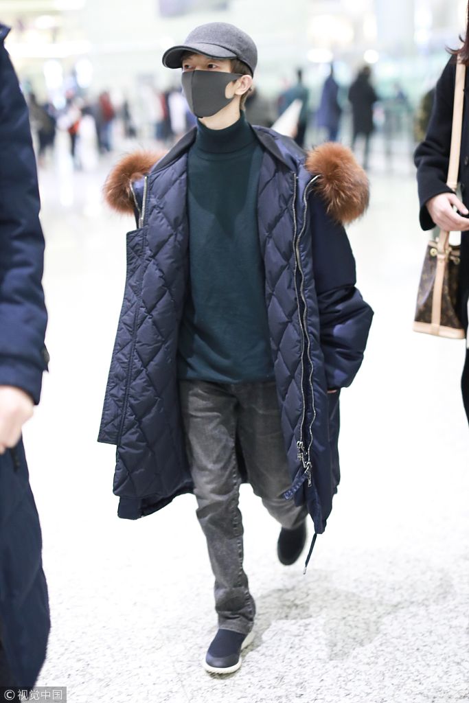 2019年1月13日,郭敬明现身机场.	 图片来源:cc/视觉中国