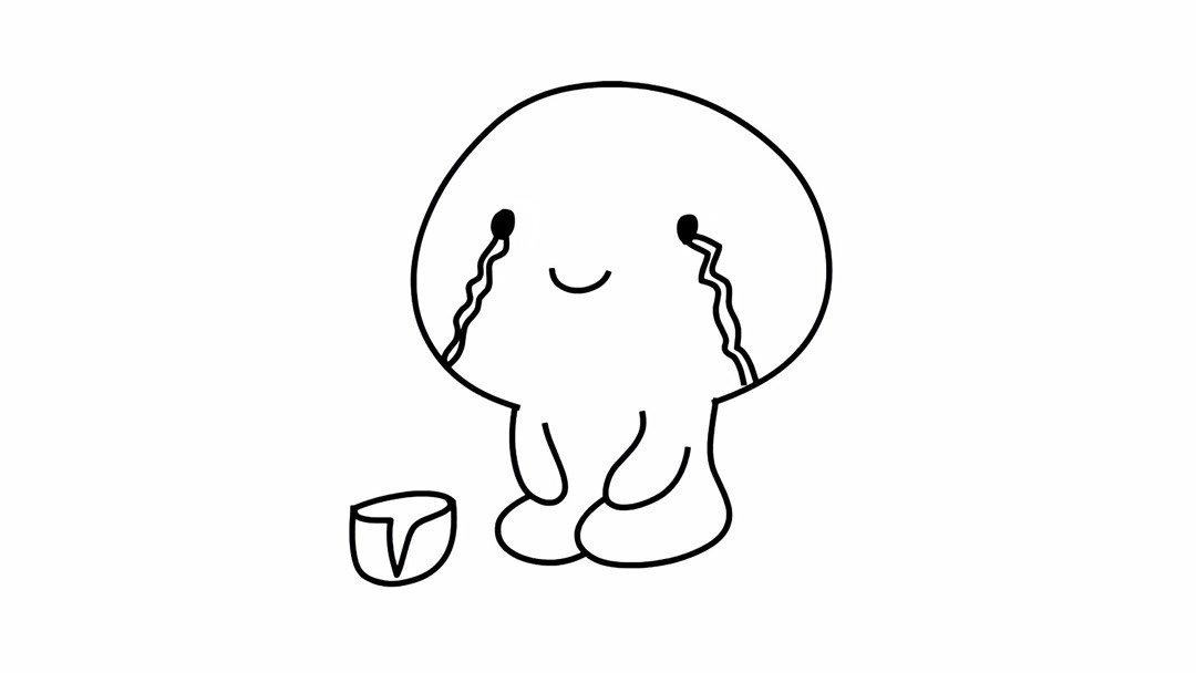 手绘简笔画表情包:太穷啦,要饭中!