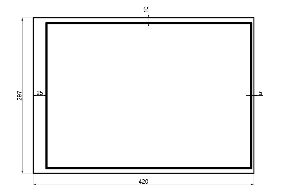 a4/a3/a2/a1/a0 图纸图框尺寸 a4纸的尺寸是210mm×297mm,图框距离是