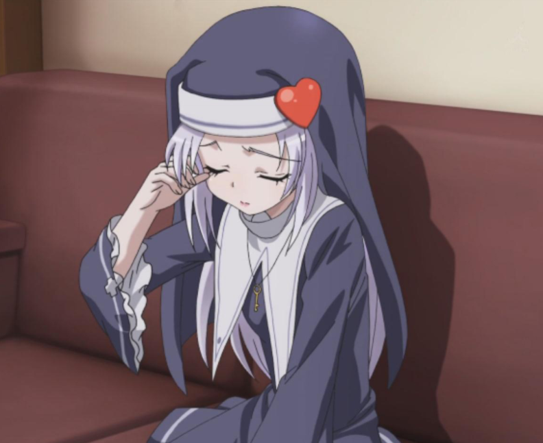 1,凸守早苗,凸守早苗,这个角色从名字来看就是个典型的大额头角色.