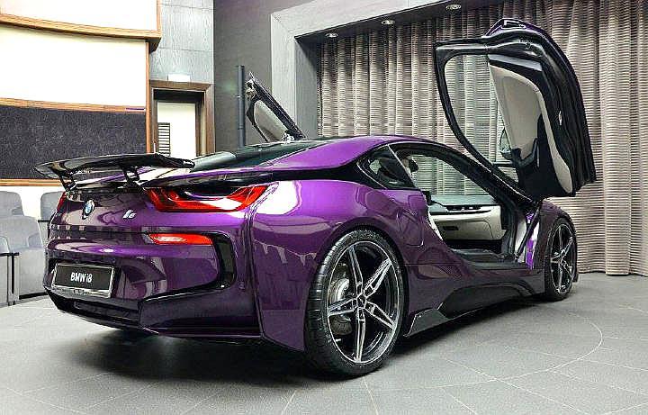独家定制紫色宝马i8改装车,赚足了回头率