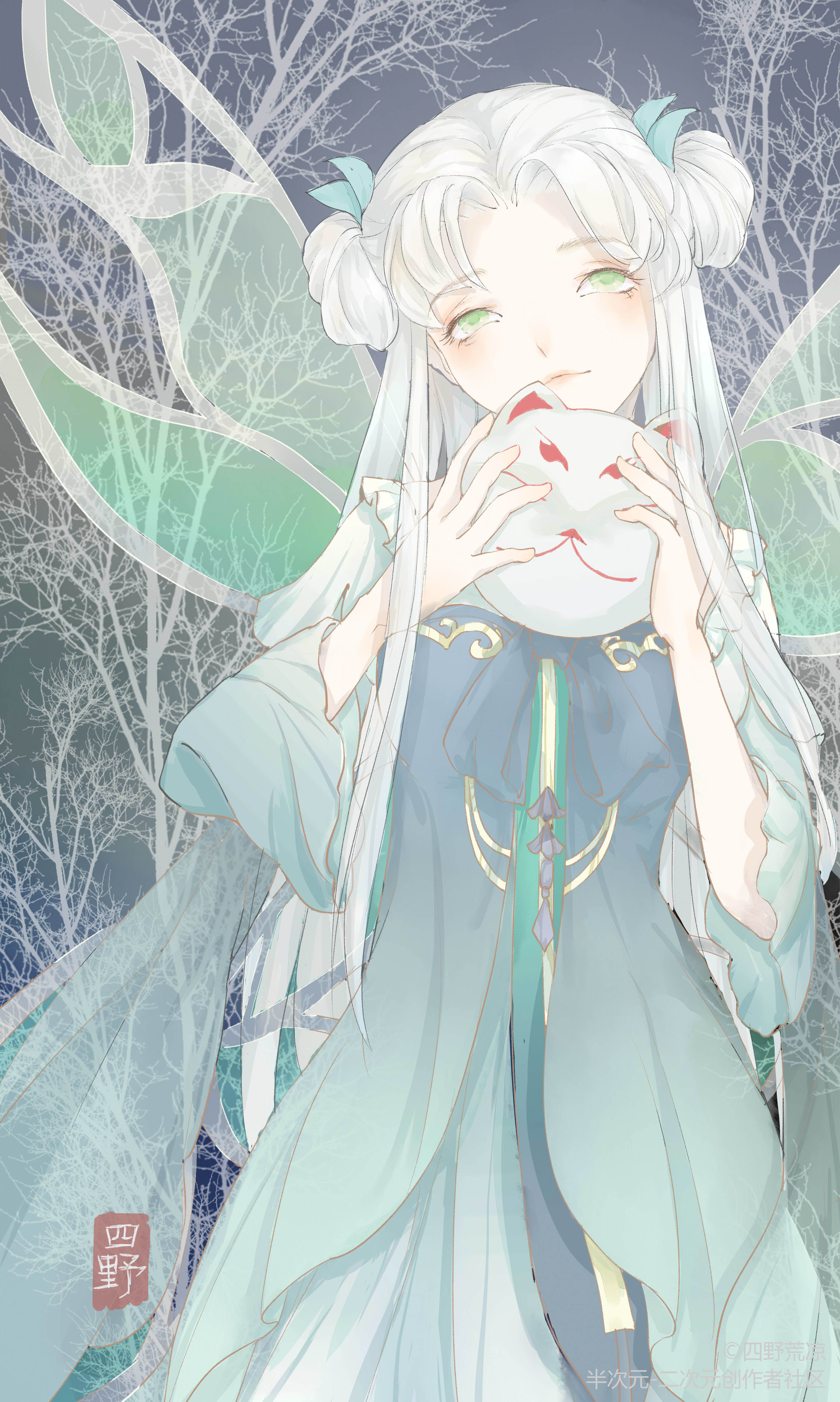 古风手绘女生唯美壁纸,我的心很小,只能装下一个你!