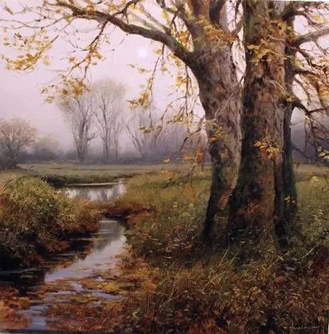 这油画就像是用了滤镜一样,纯净而又美丽的风景