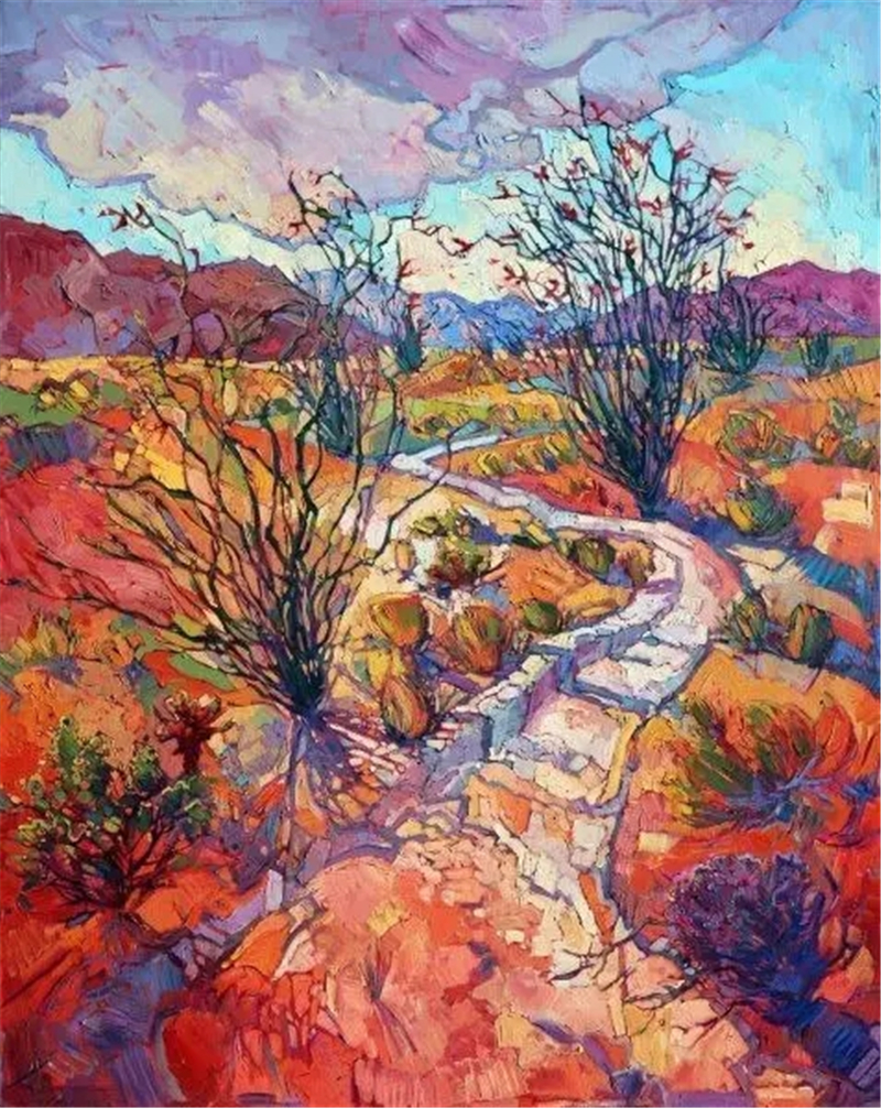 风景类印象绘画艺术家erin hanson作品-神奇的色彩搭配