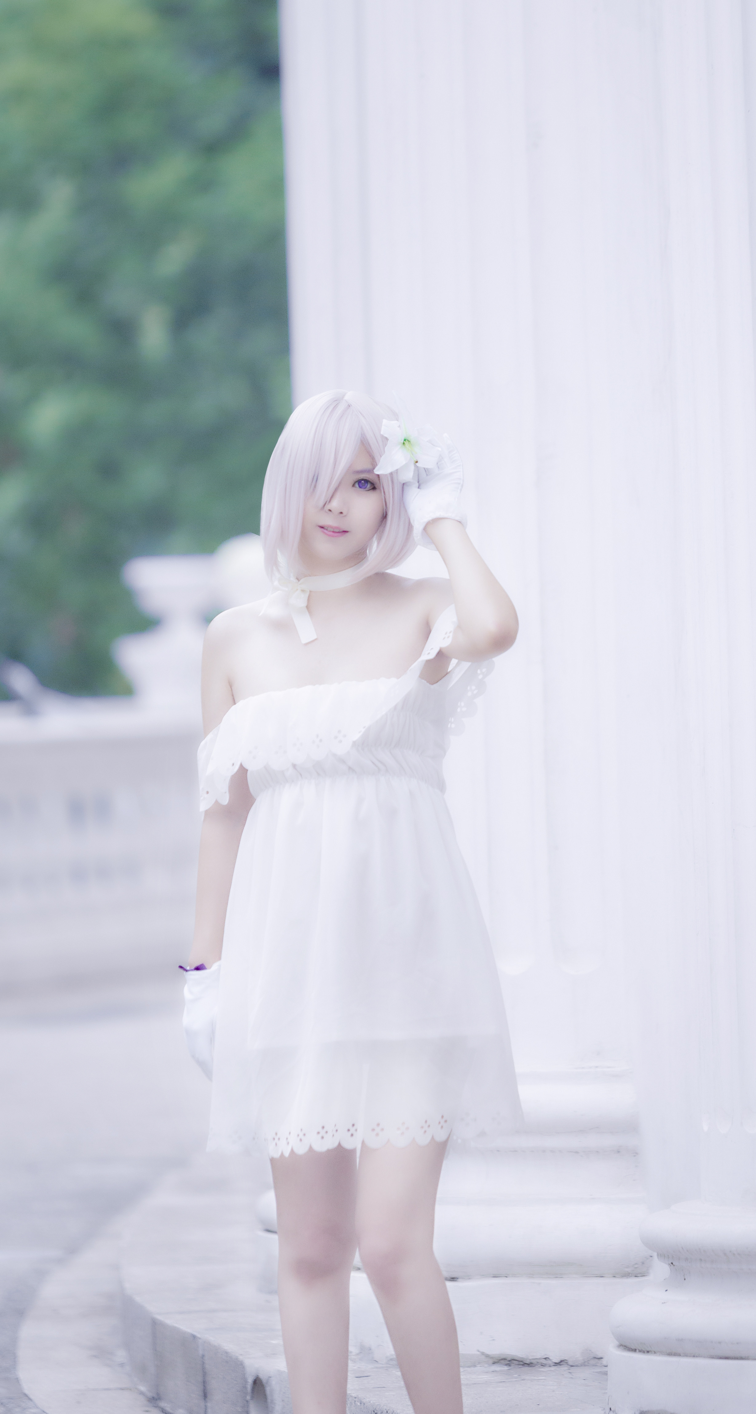 fate:玛修二周年礼服cos,纯洁如雪的礼服,网友:抱走学妹!