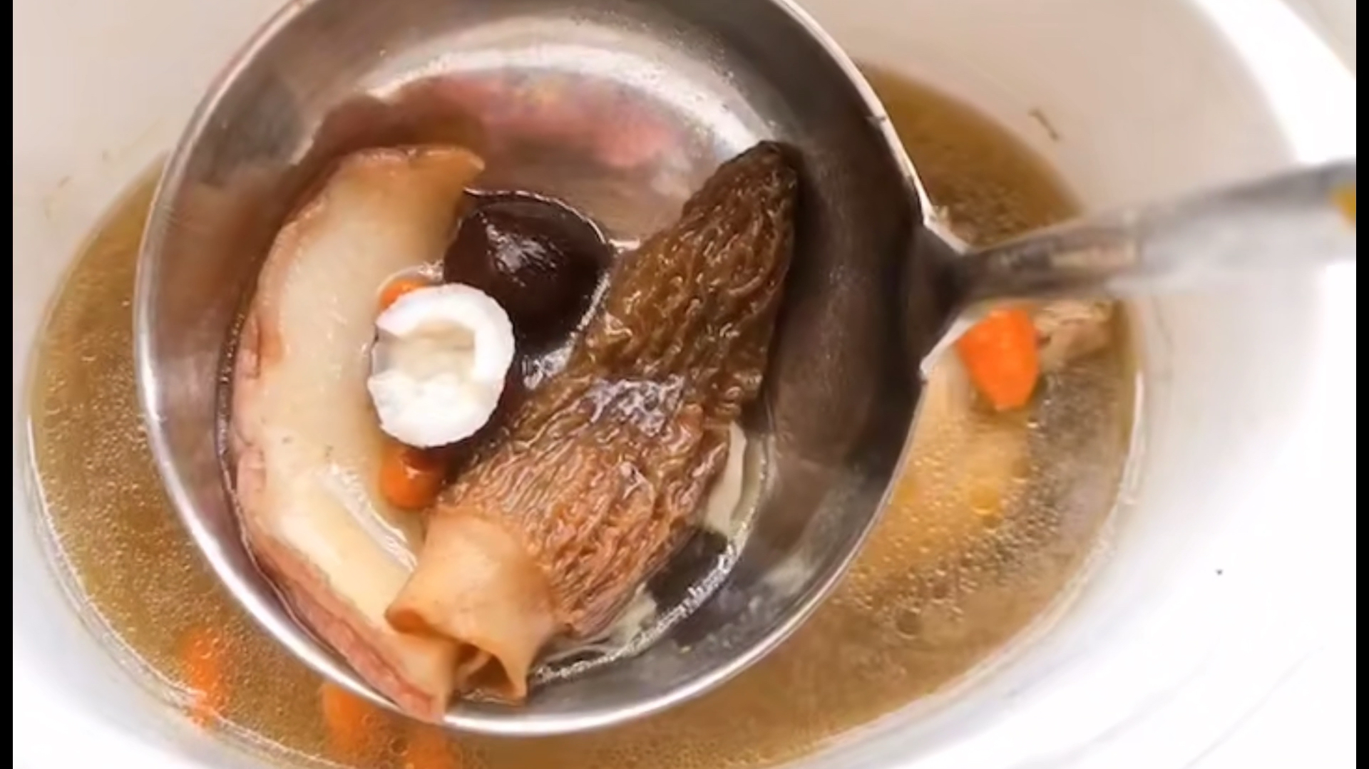 糯娃美食——响螺片羊肚菌元贝炖乳鸽