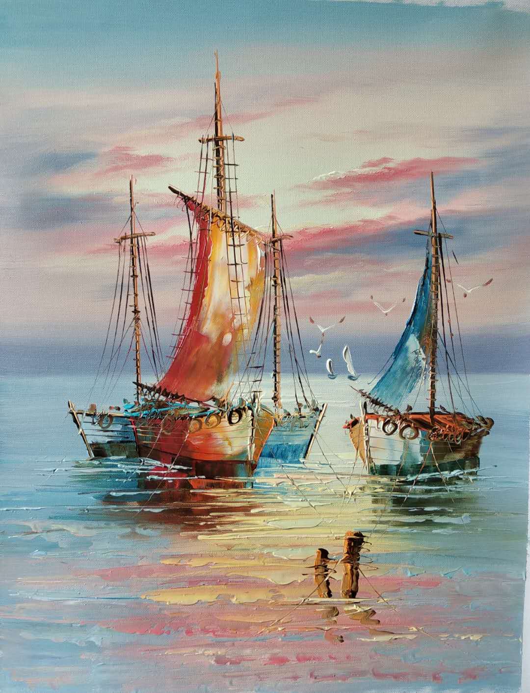 油画行画开稿 欧式风景油画