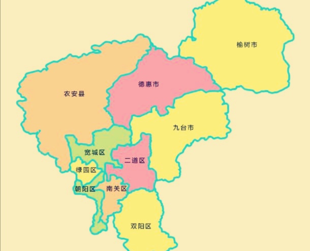 长春市内区域划分地图图片