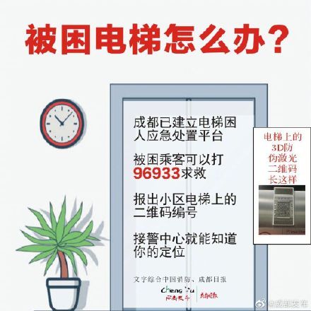 被困电梯怎么办?戳图了解如何自救!