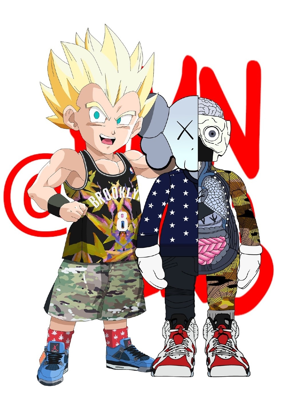 当你童年喜欢的动画人物穿上了潮牌,你还能认出来几个?丨壁纸