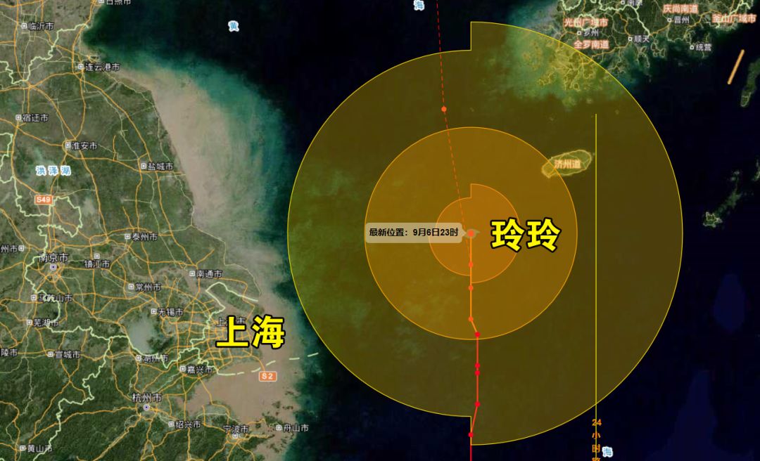 台风玲玲已越过上海同纬度!来看当前位置图