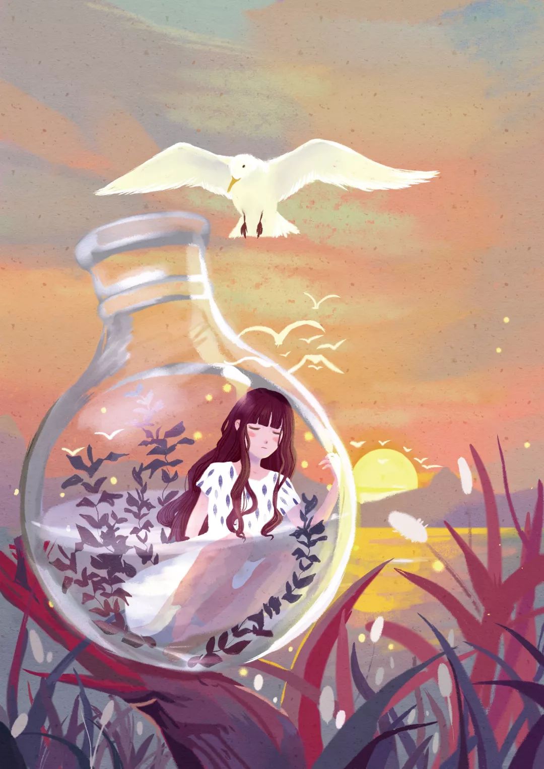 可爱中极具想象力与创作力的系列插画. 胡佳丽《救赎》(观鸟节)