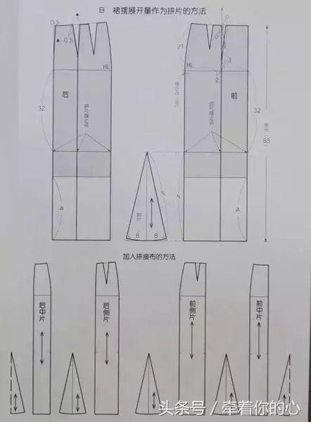 鱼尾半身裙的裁剪方法图片