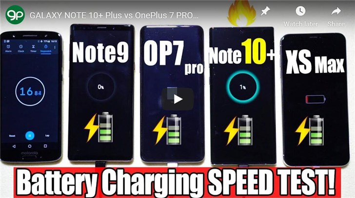 三星note10 充电速度测试:仅需1小时