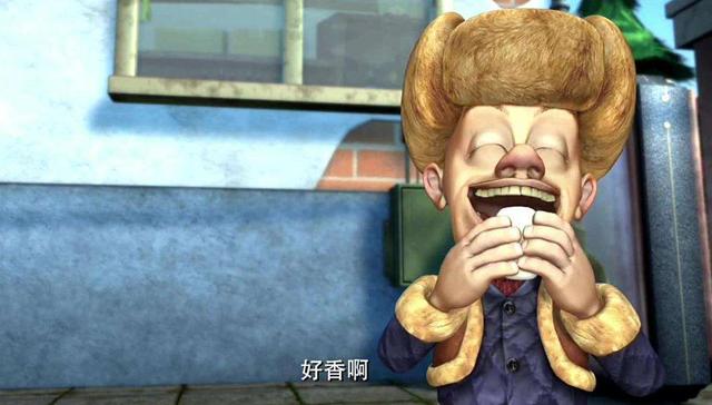 一个人吃着泡面和馒头,这些食物对光头强来说算是不错了,但此时是过年