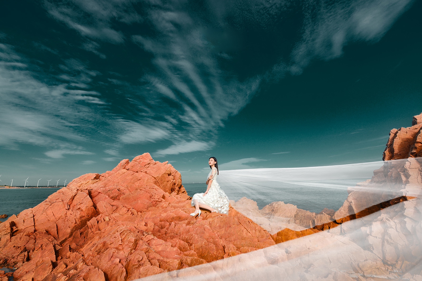 海边真实美女风景图片