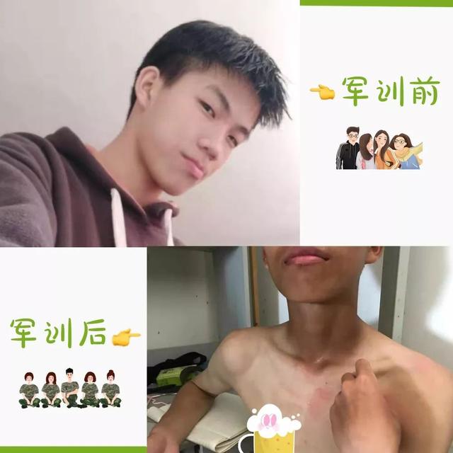 这谁顶得住啊!军训前后对比照来袭,太真实了哈哈哈哈哈