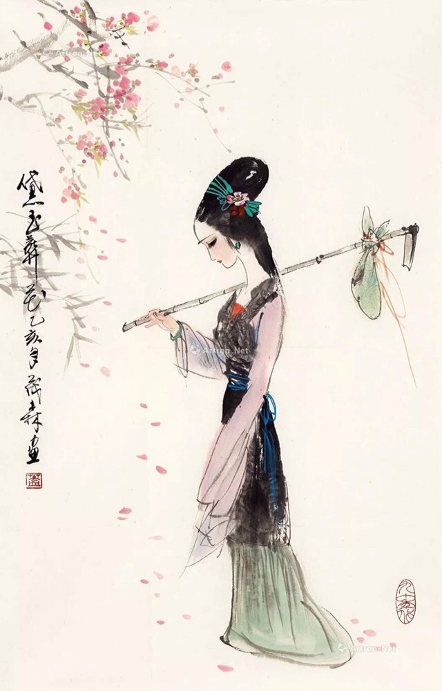 黛玉葬花美图欣赏 一朝春尽红颜老 花落人亡两不知