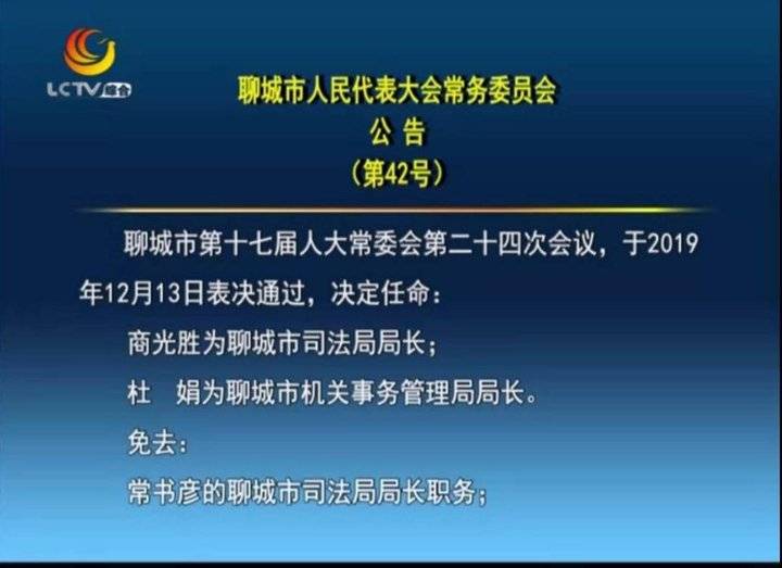 聊城市人大常委会表决通过一批人事任免事项(附名单)