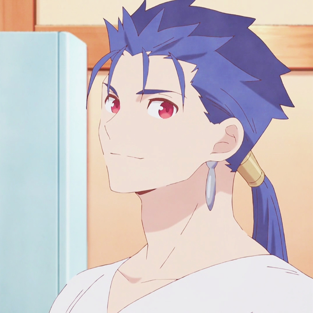 动漫男头,身穿围裙在鱼店打工的lancer