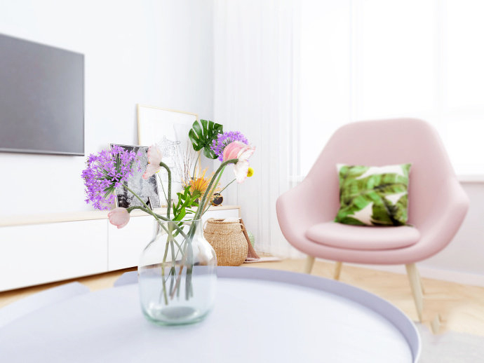 房子装修,98㎡北欧小清新两居,装修出轻松惬意的居家氛围