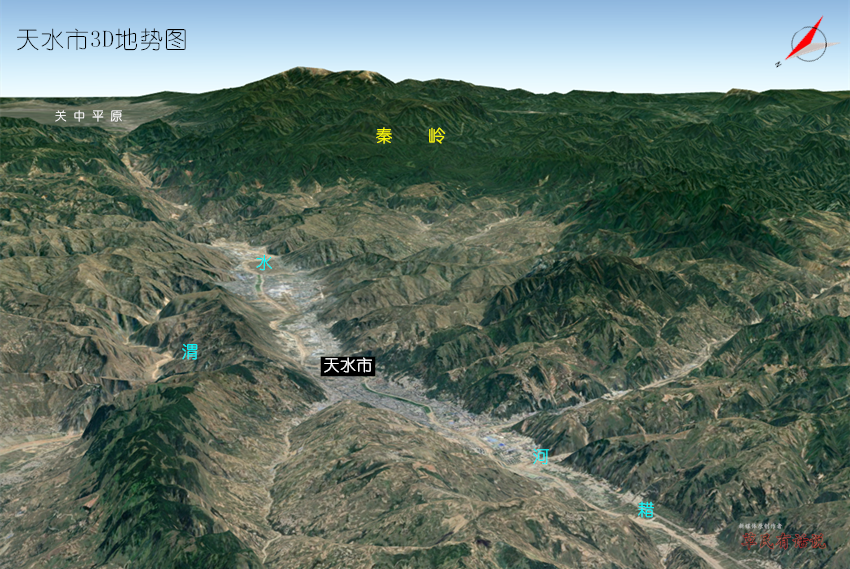 甘肃省14个市州,高清3d地势图:兰州,天水,陇南,定西,武威