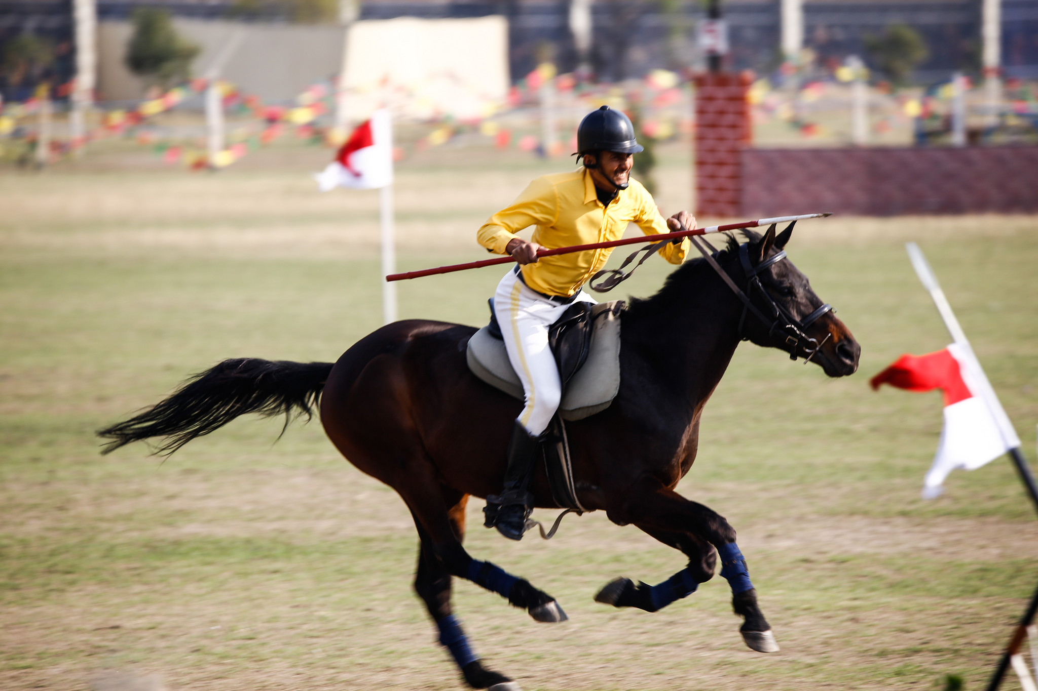 尼泊尔庆祝赛马节 骑手马背上驰骋