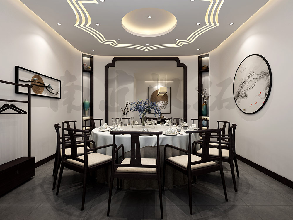 中餐厅设计装修案例 300平中餐餐馆饭店装修设计