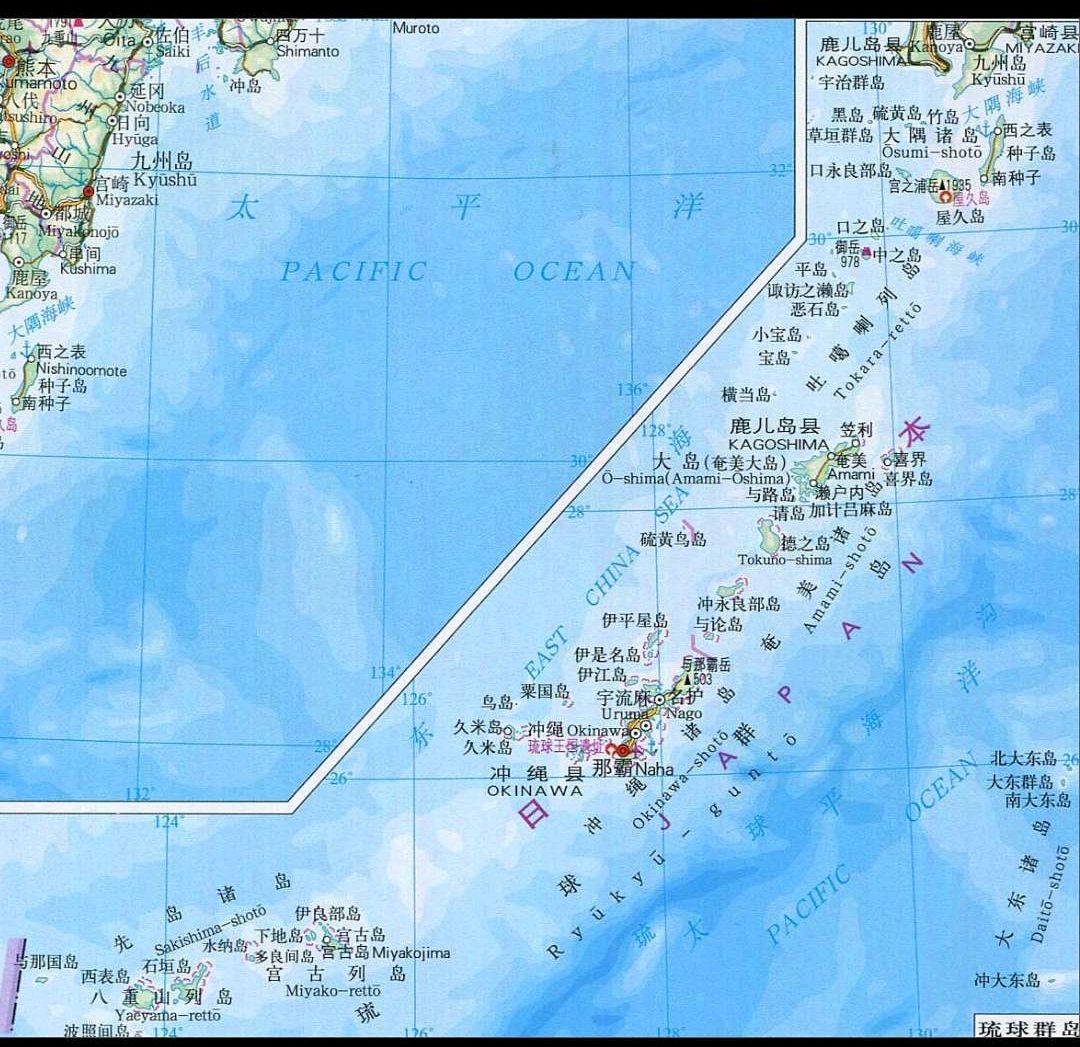 琉球群岛的六大重要海峡,包括宫古海峡