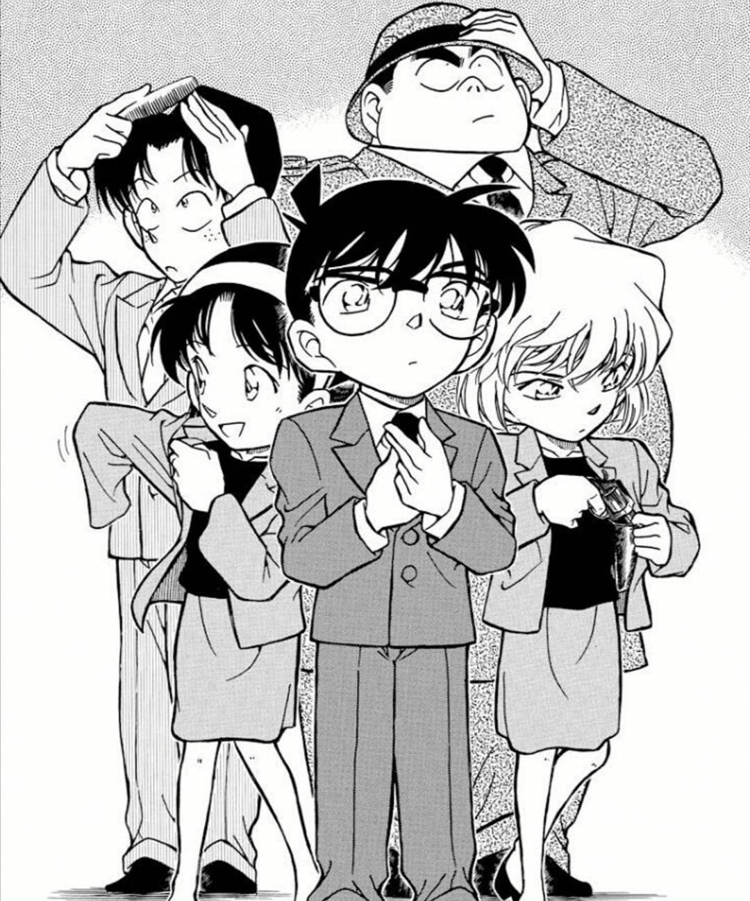 名侦探柯南黑白原画系列合集,青山的画风就是绝美可爱!