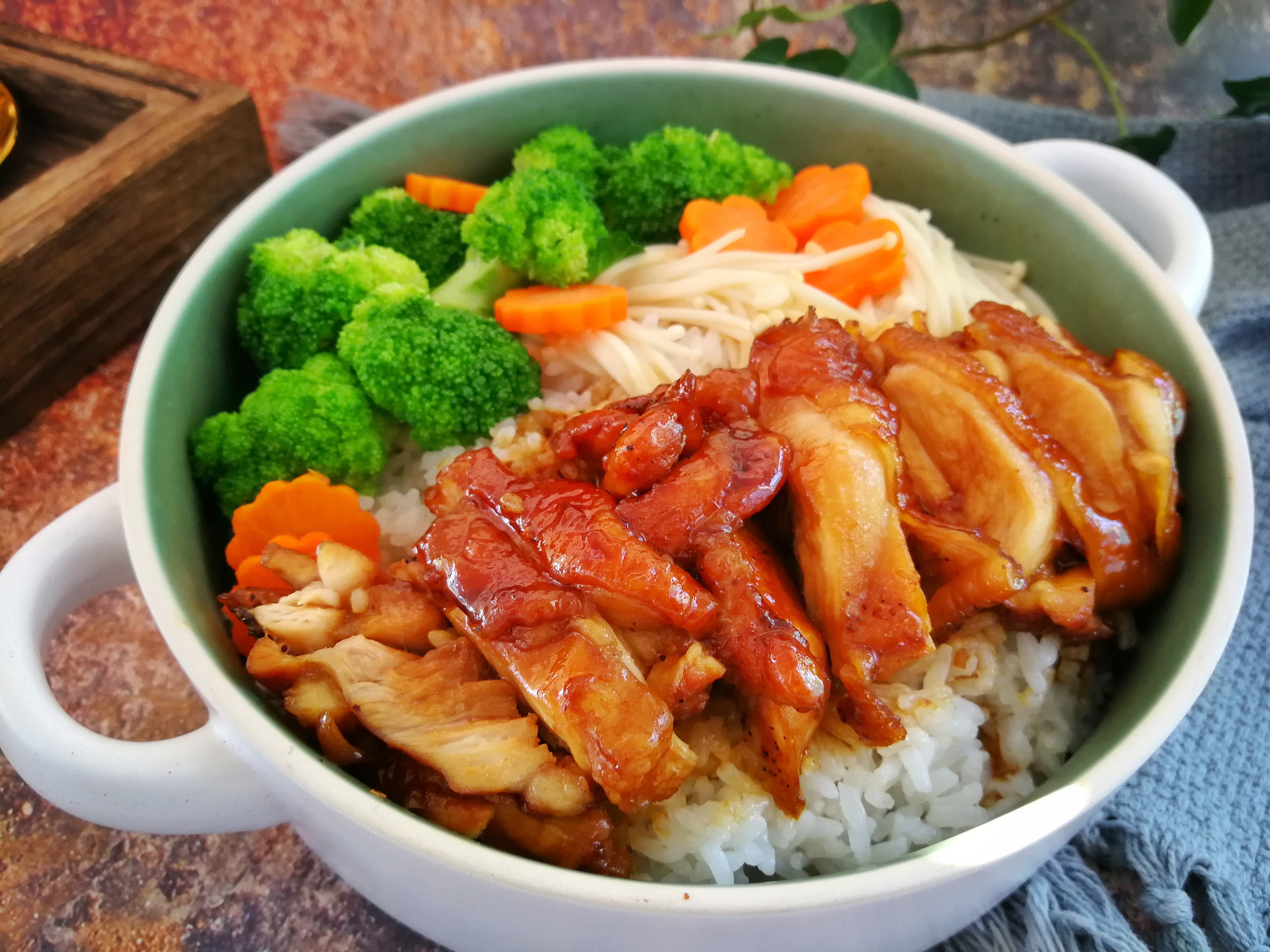 照烧鸡腿饭的家常做法,不用一滴油,不用买照烧汁,成本不足10元