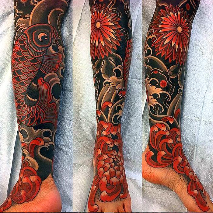 日式老传统纹身 刺青中的老范老炮风格 刺功扎实颜色饱和