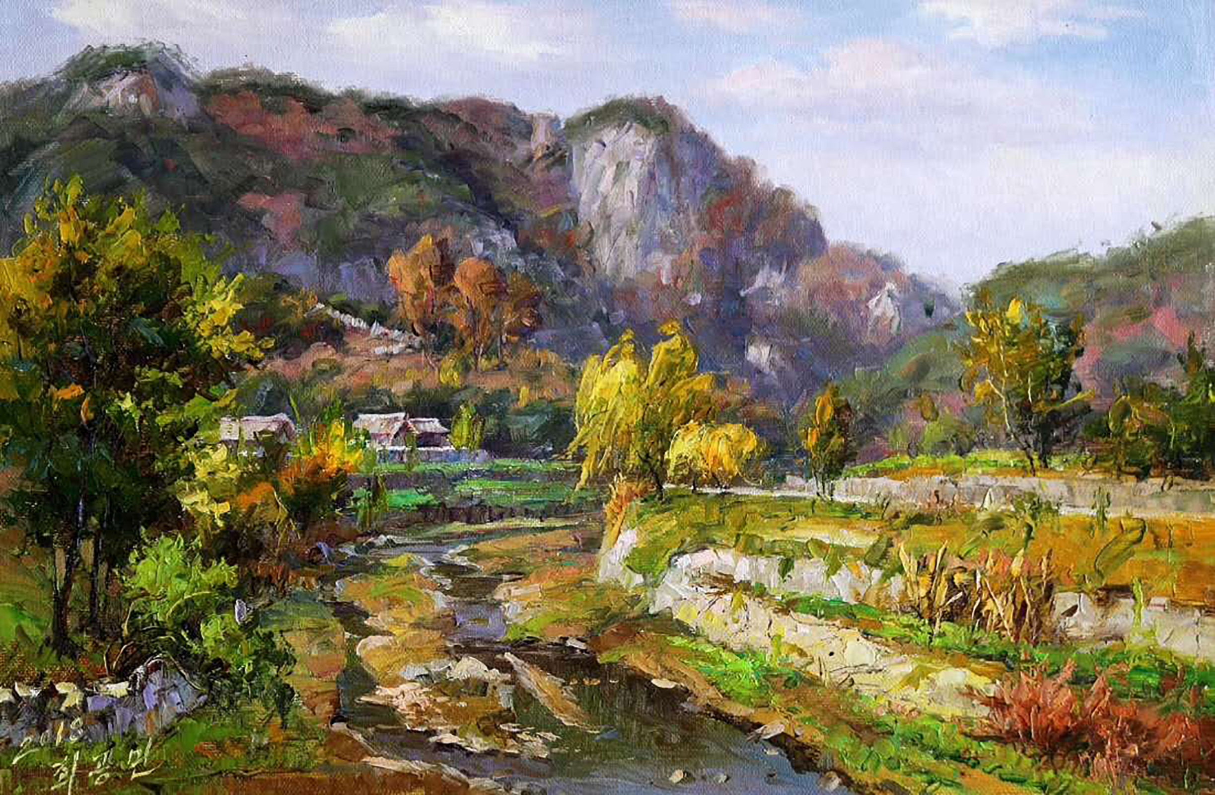 自然生长的原野,才能画出色彩粗犷的油画风景