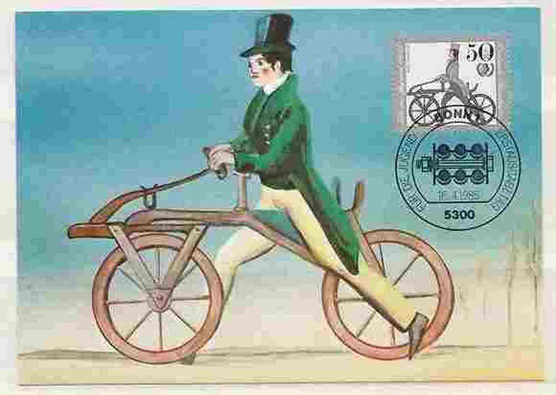 大约在1790年,法国人西夫拉克才制成木制自行车,车的外形像一匹木马的