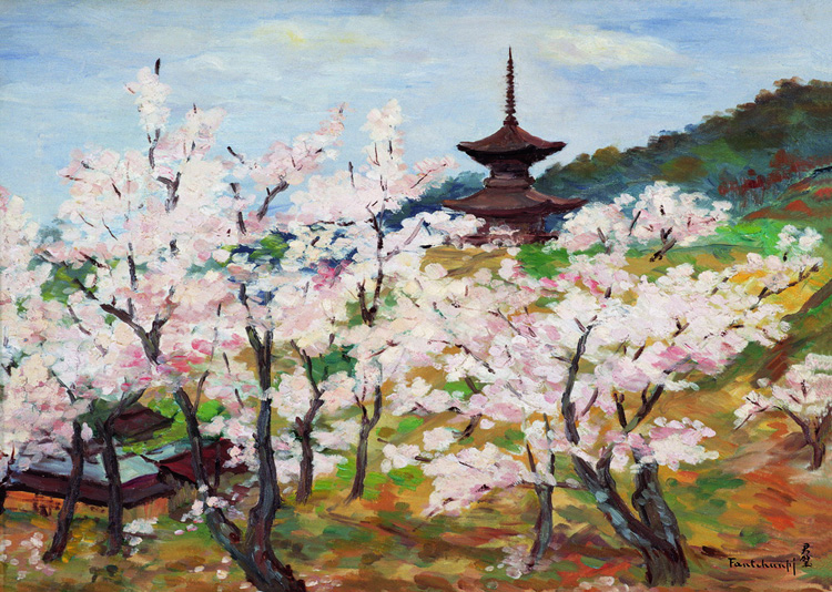 没法到武大赏樱花那咱们就去大师的画里转一圈