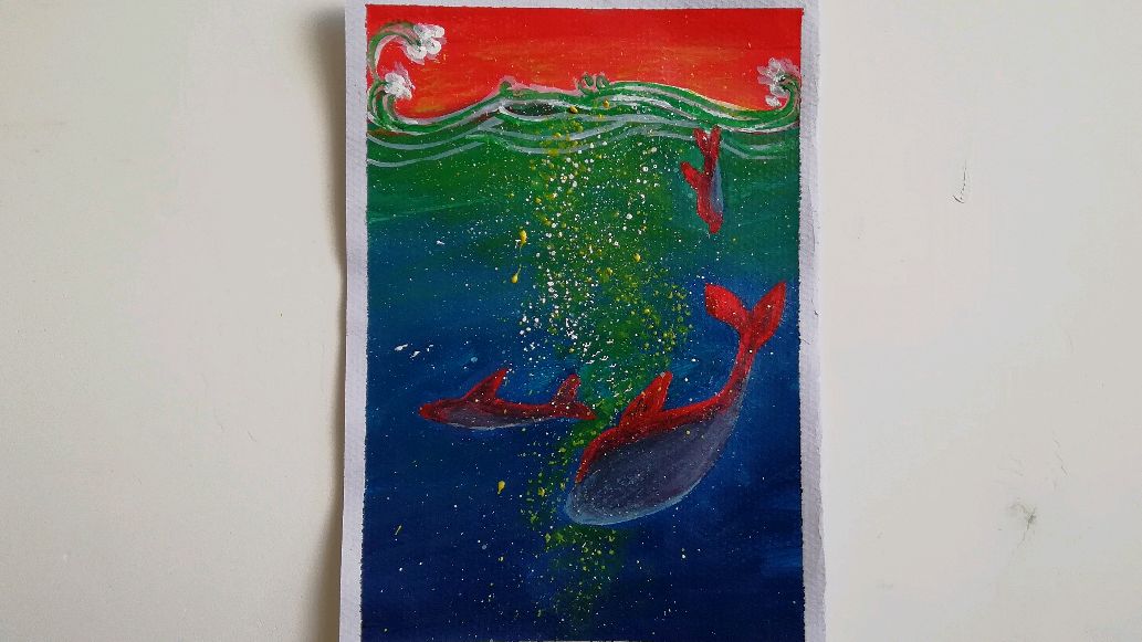 「丙烯画」众所周知红绿配色最美啦,国漫大鱼海棠插画完整版