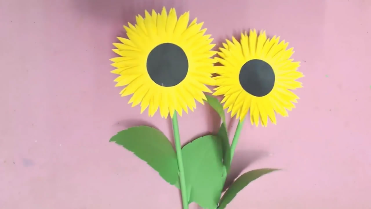 向日葵花的剪纸制作方法,手工难度2颗星(图片展示)